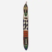 Diviner's belt by Yoruba, glass beads, shells, fabric, sold Aug 2022