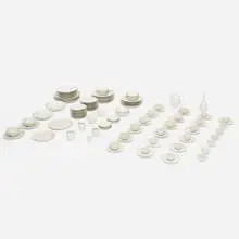 Neuberlin tableware by Marguerite Wildenhain, c. 1931, glazed porcelain, sold Aug 2022