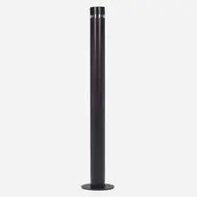Standing clock by Modern, c. 1960, enameled aluminum, enameled steel, plastic, sold Aug 2022