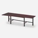 Coffee table by Edward Wormley, c. 1957, mahogany, brass, sold Aug 2022