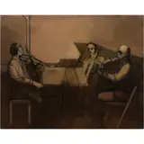 Untitled (Musicians) by James Weeks, 1992, oil on board, sold Mar 2024