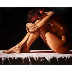Seated Nude by John Nava, 1991, oil on canvas, sold Mar 2024