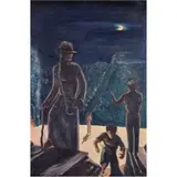 Untitled (Figures in Moonlight) by William E. Smith, oil on canvas, sold Mar 2024