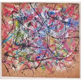 Untitled (Abstract) by Hendrick Grise, oil on cardboard, sold Mar 2024