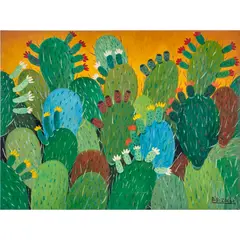 Cactus en Flor by Bibi Zogbé, 1973, oil on canvas, sold Mar 2024