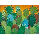 Cactus en Flor by Bibi Zogbé, 1973, oil on canvas, sold Mar 2024