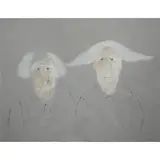 Dos Viejos by Rafael Coronel, 1961, oil on paper, sold Mar 2024