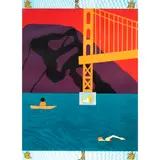 Golden Gate by Joan Brown, 1987, woodcut and lithograph, sold Mar 2024