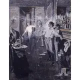 Untitled (Duel Scene) by Arthur I. Keller, gouache on board, sold Mar 2024
