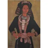 Portrait by Linh Chi, 1992, pastel on fabric, sold Mar 2024