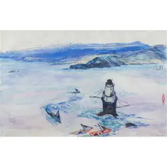 Untitled by Joseph Raphael, woodcut monotype, sold Mar 2024