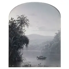 Tropical River View by Norton Bush, oil on board, sold Mar 2024
