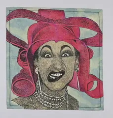 Self Portrait by Steven Cohen, silkscreen on serviette, sold May 2026