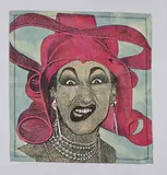 Self Portrait by Steven Cohen, silkscreen on serviette, sold May 2026