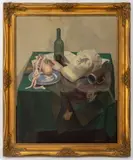 Still Life Scene with Ballet Shoes by Mark Farmer, 1962, Oil on Canvas, sold Jul 2025