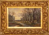 Woodland Landscape Scene by S. William, Oil on Canvas, sold Jul 2025