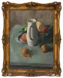Still Life Scene with White Jug by John Knox Dillon, 1959, Oil on Canvas, sold Jul 2025