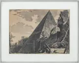 Piramide di C. Cestio" [Pyramid of Caius Cestius] by Giovanni Battista Piranesi, Etching on Paper, sold Jul 2025