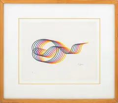 Lines and Forms III by Yaacov Agam, Lithograph in Colors, sold Jul 2025