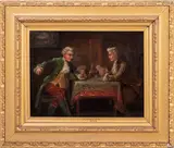 A Game of Cards by Lionel Pierce, Oil on Canvas, sold Jul 2025