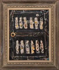 Abstract Composition by Nicholas Takis, Oil on Canvas, sold Jul 2025