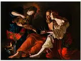 Loth und Seine Beiden Töchter by Utrechter Caravaggist des 17. Jahrhunderts, oil on canvas, sold Sep 2018