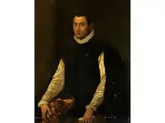 Bildnis Eines Jungen Edelmanns mit Buch und Einem Hund by Bartholomeo Passarotti, oil on panel, sold Sep 2017