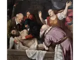 Beweinung und Grablegung Christi by Alessandro Moretto, oil on canvas, sold Mar 2023