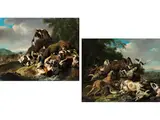 Bärenhatz by Carl Borromäus Andreas Ruthart, oil on canvas, sold Dec 2022