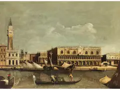 Venedigvedute mit dem Molo del Bacino di san Marco by Francesco Tironi, oil on canvas, sold Mar 2026