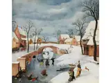 Kleine Winterliche Dorflandschaft mit Eisläufern by Abel Grimmer, oil, sold Jun 2025