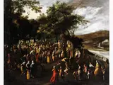 Die Predigt Johannes des Täufers by Cornelio Brusco, oil on canvas, sold Mar 2025