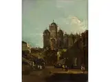 Papst Pius vi Segnet 1728 das Volk auf dem Campo Santi Giovanni e Paolo in Venedig by Francesco Guardi, oil on canvas, offered Mar 2015