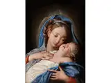 Maria mit dem Schlafenden Jesuskind by Giovanni Battista Salvi da Sassoferrato, oil on canvas, offered Mar 2015