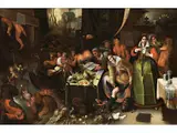 Zwei Edeldamen in der Hexenwerkstatt by Frans Francken d. J., oil on panel, offered Jun 2019