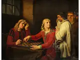 Konradin von Schwaben und Friedrich von Baden Erfahren ihr Todesurteil by Johann Heinrich Wilhelm Tischbein, oil, offered Sep 2019