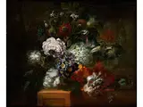 Prachtvolles Blumenstillleben mit Schmetterling by Maria van Oosterwijck, oil on panel, offered Sep 2019