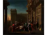 Grossformatige Antike Szenerie mit Darstellung der Trauer um Einen Feldherren by Johann Heinrich Schönfeld, oil on canvas, offered Jun 2016