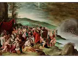 Moses Teilt das Rote Meer by Vincent Malo, oil on panel, sold Jun 2022