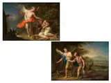 Tobias und der Erzengel Rafael by Franz Christoph Janneck, oil on copper, offered Mar 2015