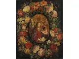Madonna mit Kind in der Blumengirlande by Jan Brueghel d.J., oil on copper, offered Apr 2018
