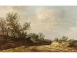 Mit Zaun und Lattentor by Jan Jozefsz. van Goyen, 1596 Leiden – 1656 Den Haag, oil on panel, sold Mar 2023
