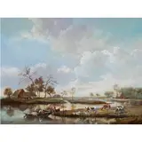 River Landscape by Richard Holst, 1946, oil on board, sold Mar 2024