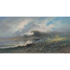 Shoreline Landscape by A. D. M. Cooper, 1915, oil on canvas, sold Mar 2024