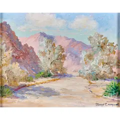 The Bird Sanctuary (Smoke Trees) by Joane Cromwell, oil on board, sold Mar 2024