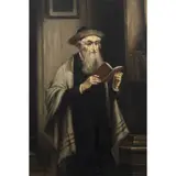 Rabbi by Lajos Kolosvary, oil on canvas, sold Mar 2024