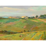 Farmland by Jean Bernard Eschemann, 1908, oil on board, sold Mar 2024