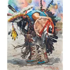 Tribal Dance by Joseph Stephen Bohler, 1983, watercolor, sold Mar 2024