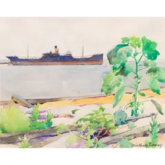 Untitled (Ship) by Winthrop Duthie Turney, 1934, watercolor, sold Mar 2024