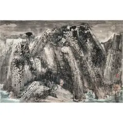 - Mountains. Hanging scroll by C.C. Wang, ink and color on paper, sold Mar 2024